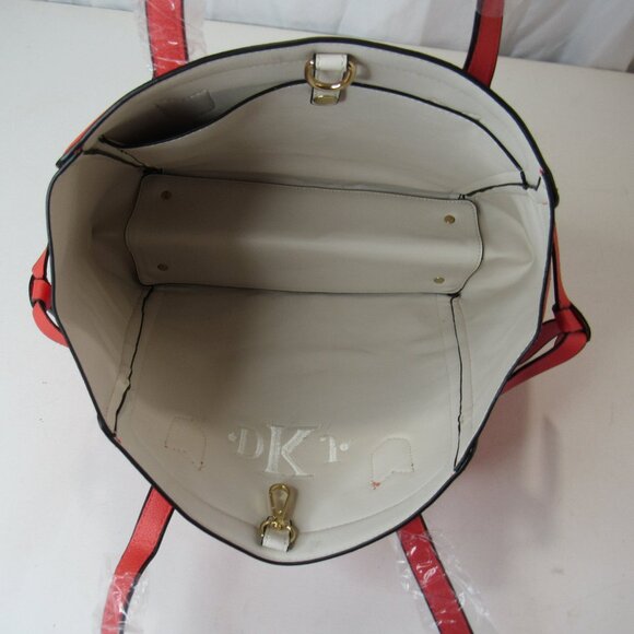 Women's Monogram Embroidered Leather Purse Tote Bag Set 4 Matching Pieces Orange - Picture 5 of 16